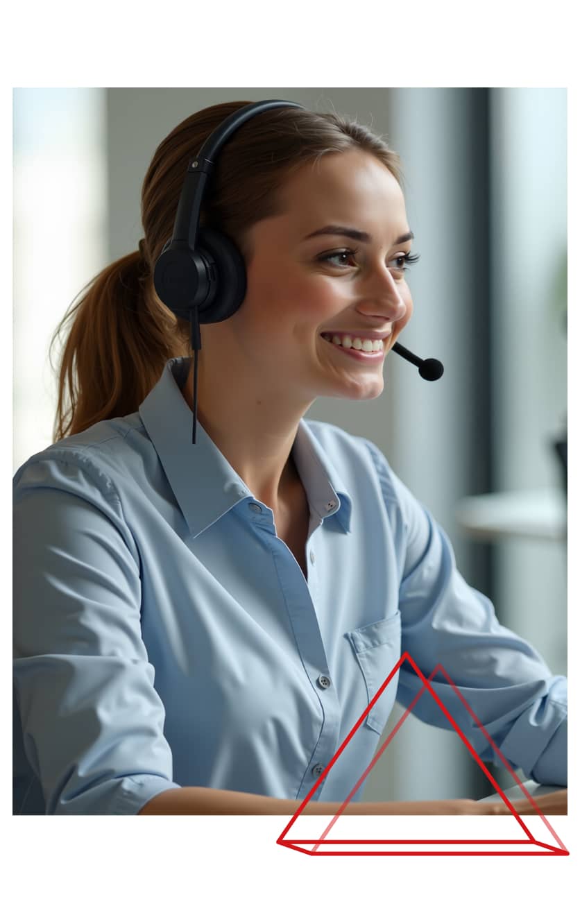 Smiling woman in a headset providing support from a bright office environment - representing Fexco’s expert-backed, automated global payments technology.